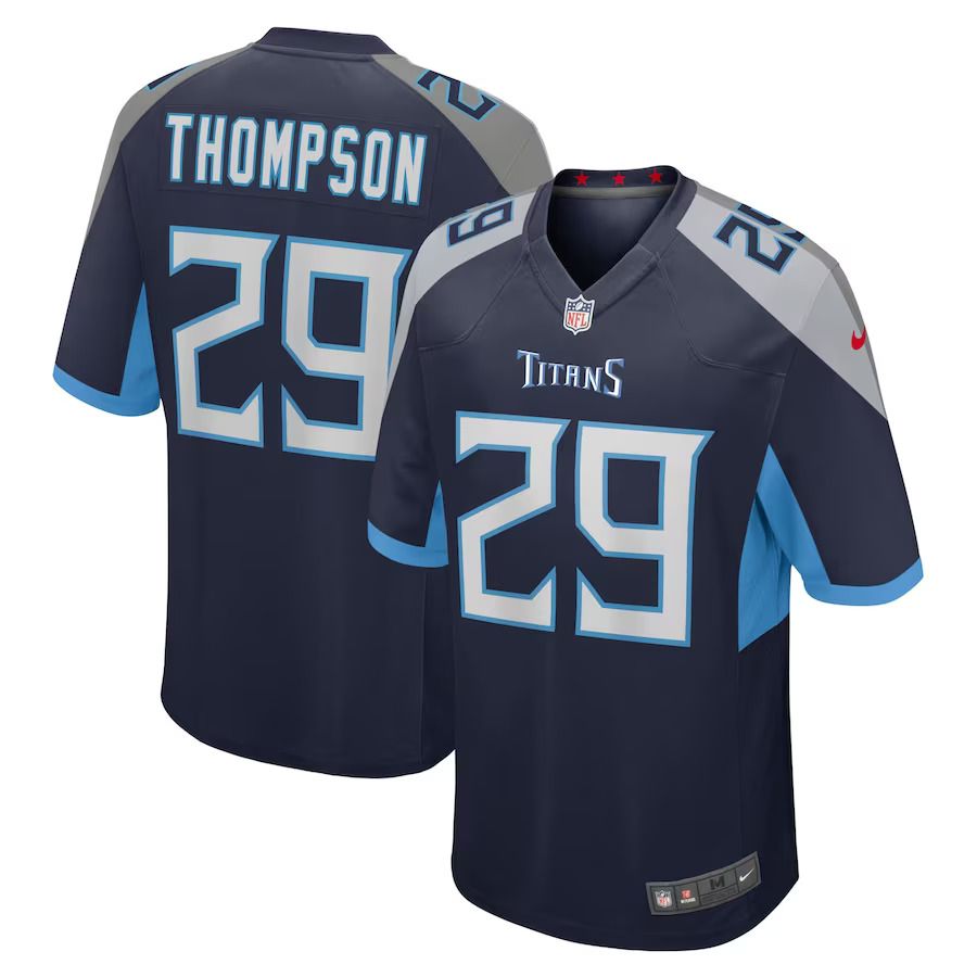 Men Tennessee Titans #29 Josh Thompson Nike Navy Home Game Player NFL Jersey